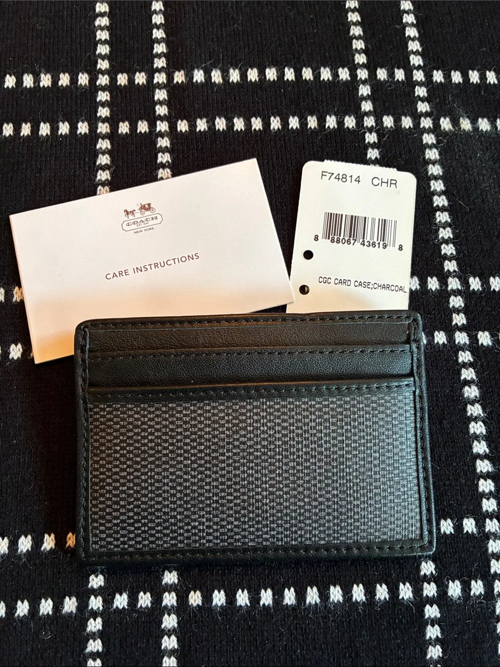 Coach Charcoal and Black Men’s Card Holder Case F74814 CHR
